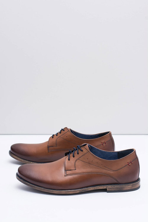 Nikopol Brązowe Skórzane Męskie Półbuty James