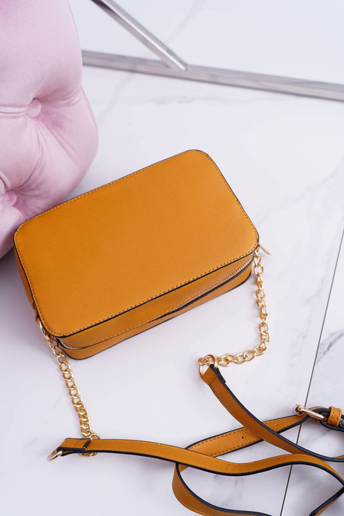 Torebka Damska Na Ramię Ze Złotym Łańcuszkiem Miodowa