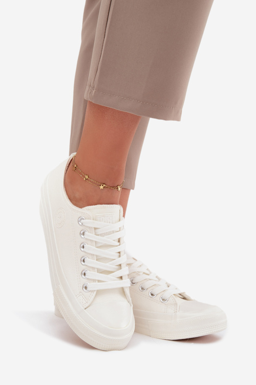 Ocieplane Niskie Trampki Damskie Big Star OO274927 Białe