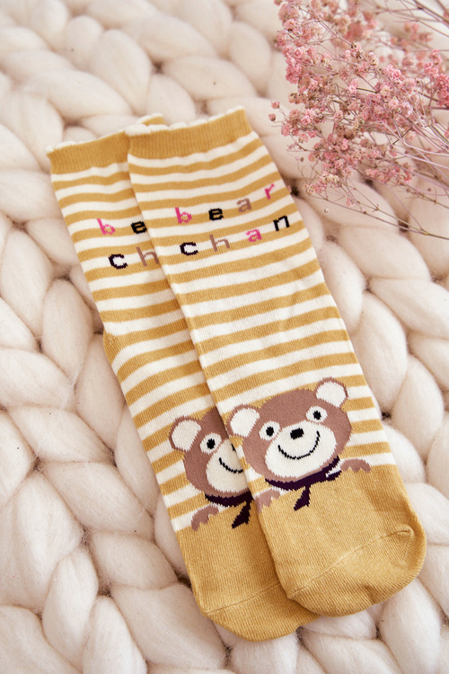 Damskie Bawełniane Śmieszne Skarpetki W Paski 5-Pak Multikolor