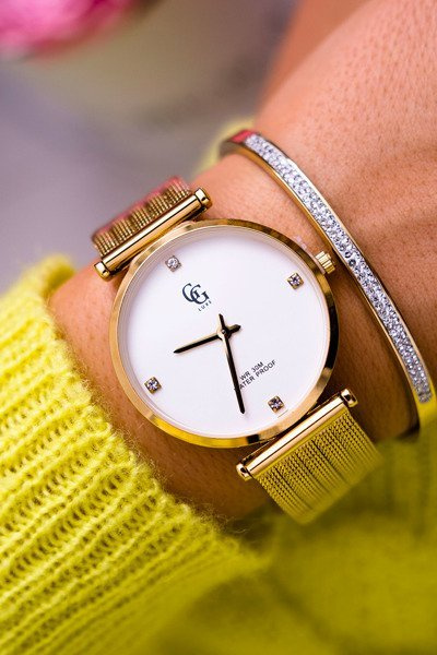 Damski Zegarek GG Luxe Szeroka Bransoleta Złoty Vivena