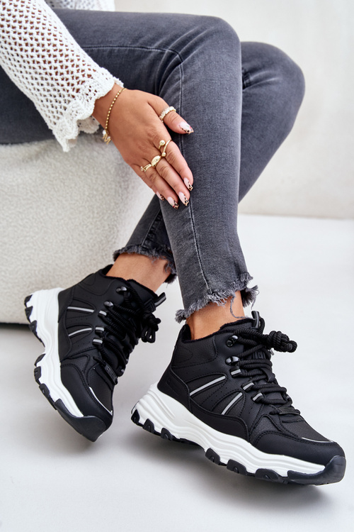 Ocieplane Sneakersy Damskie Big Star OO274A160 Czarne