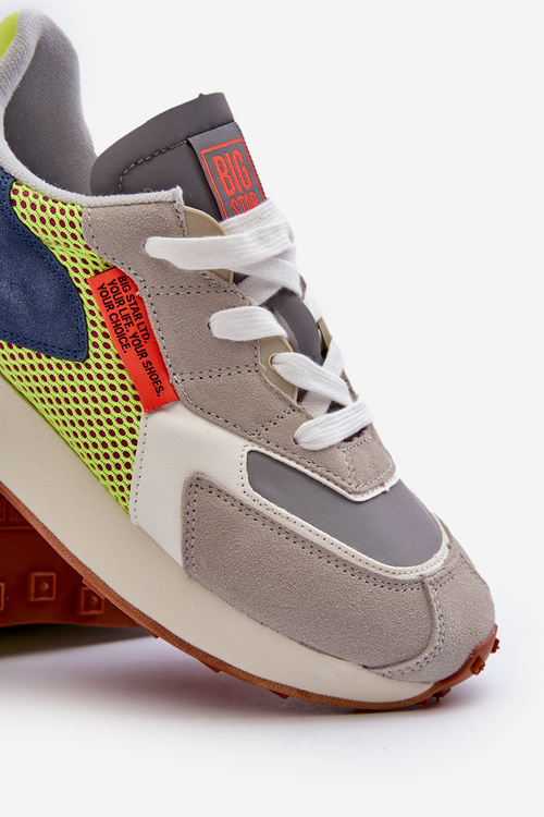 Buty Sportowe Sneakersy Męskie Memory Foam System Big Star NN174344 Szare