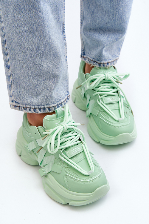 Sneakersy Damskie Na Masywnej Podeszwie Zielone Windamella