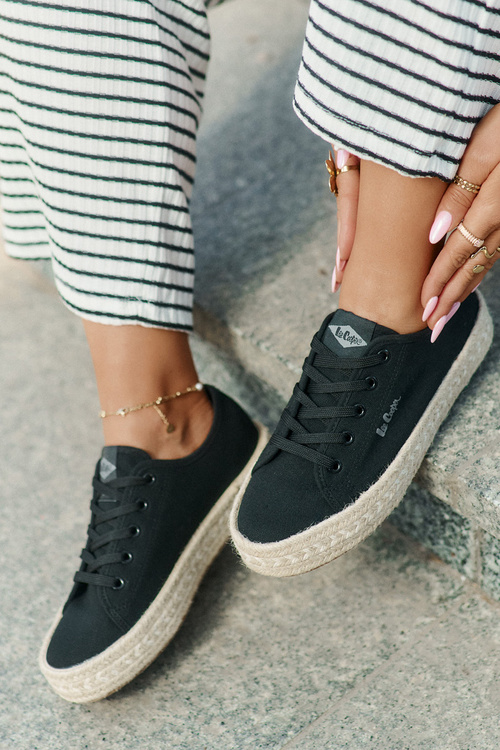 Trampki Damskie Z Plecionką Lee Cooper LCW-25-44-3216 Czarne