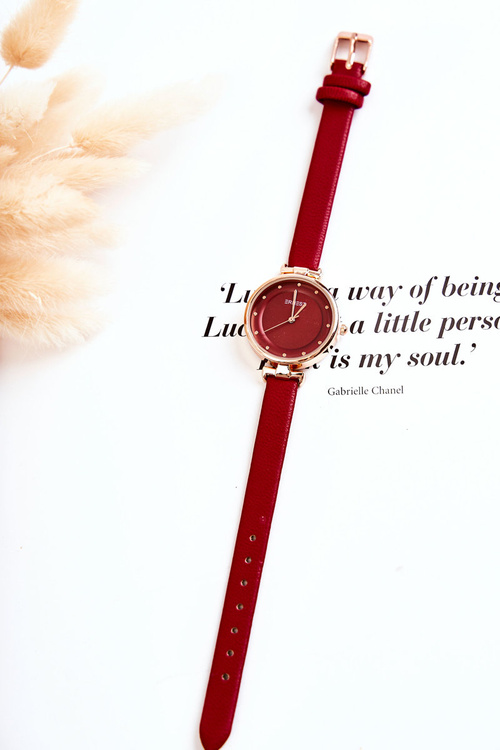 Damski Analogowy Zegarek Ernest Czerwony