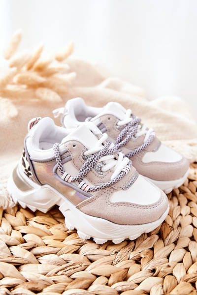 Dziecięce Sportowe Buty Sneakersy Białe Rommie