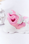 Dziecięce Sportowe Buty Sneakersy Biało-Różowe Sugar