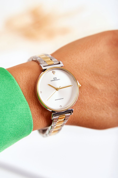 Damski Wodoodporny Zegarek Stalowy Giorgio & Dario Złoto-Srebrny
