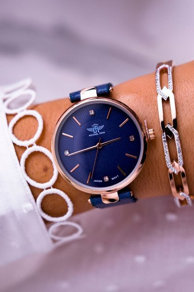 Damski Zegarek Michael John Granatowy Narsen