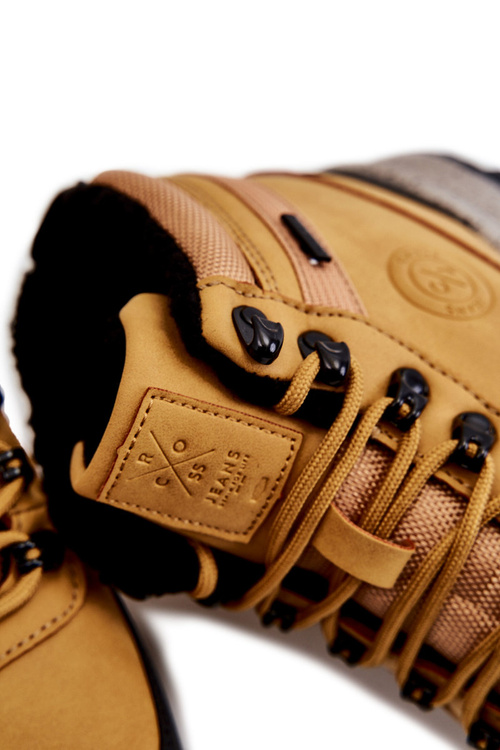 Męskie Ocieplane Buty Trekkingowe Cross Jeans KK1R4026C Camel