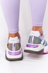 Sportowe Buty Na Dużej Podeszwie GOE HH2N4038 Biało-Fioletowe