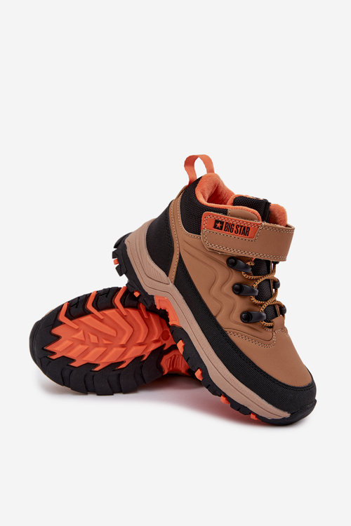 Trapery Śniegowce Dziecięce Na Rzep Big Star SS374012 Brązowe