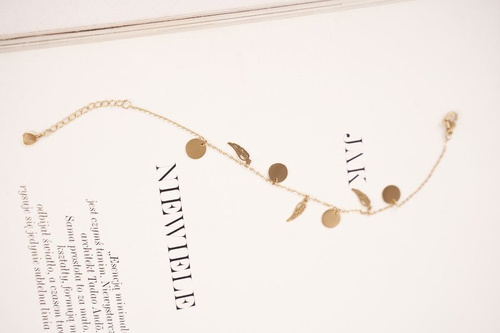 Damska Bransoletka Celebrytka Złota 7 Zawieszek Skrzydła Aurora