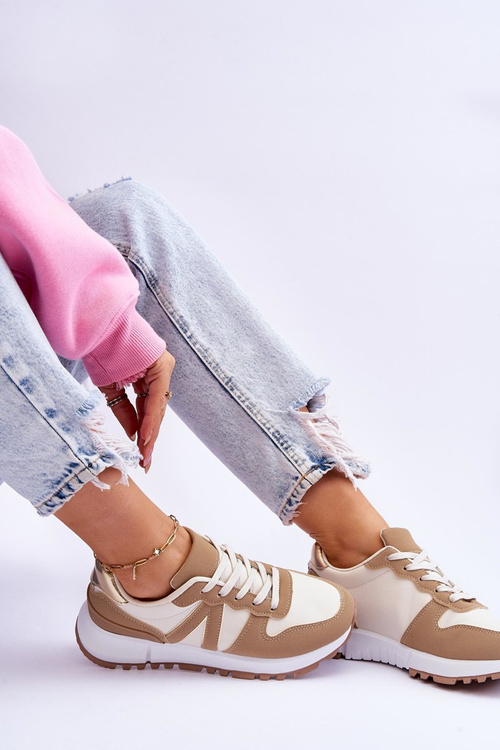 Damskie Niskie Buty Sportowe Beżowe Elliot