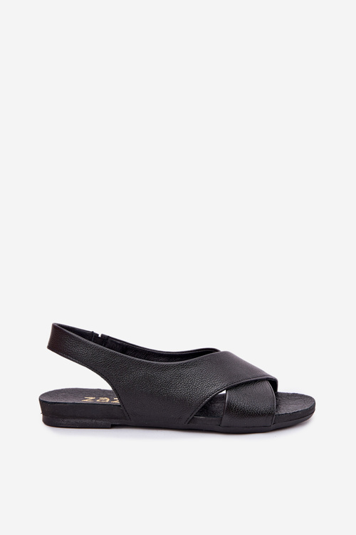 Zazoo 40407 Sandały Skórzane Damskie Czarne