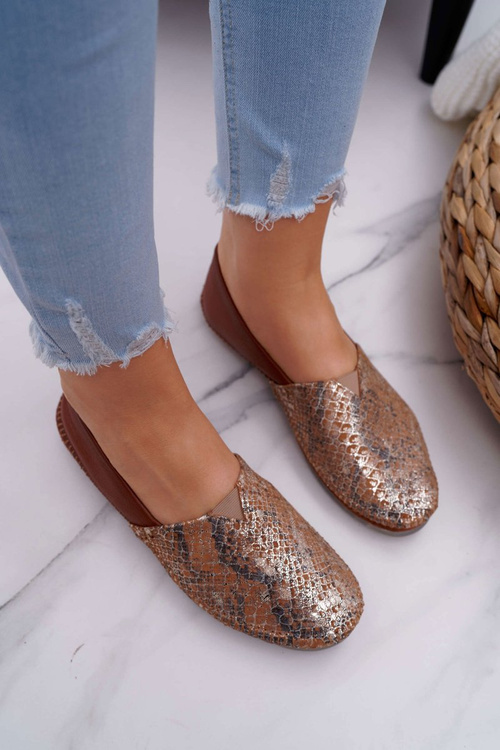 Baleriny Damskie Brązowe Maciejka 1930A-29/00-6