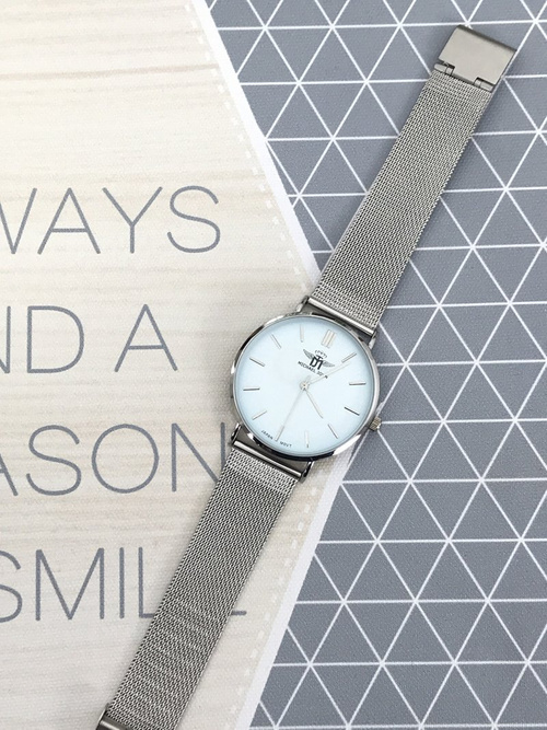 Damski Zegarek Michael John Florence Srebrno Błękitny 40mm