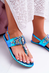 Sandały Japonki Z Kryształami Lu Boo Niebieskie