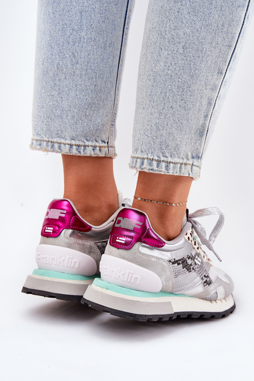 Sneakersy Buty Sportowe Damskie D.Franklin DFSH378006 Srebrne