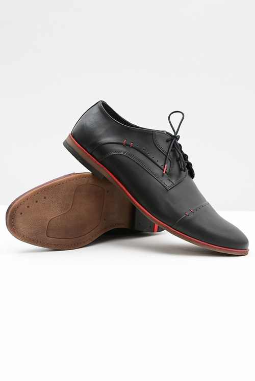 Eleganckie Męskie Czarne Skórzane Półbuty Isacco