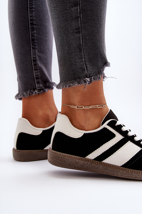 Damskie Niskie Sneakersy Buty Sportowe Czarne Eudiopis