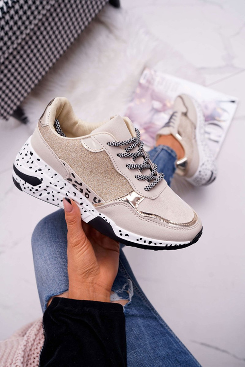 Sportowe Damskie Buty Gruba Podeszwa Beżowe Nokien