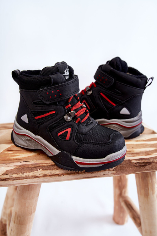 Dziecięce Botki Trapery Ocieplane Wełną Czarne Marco