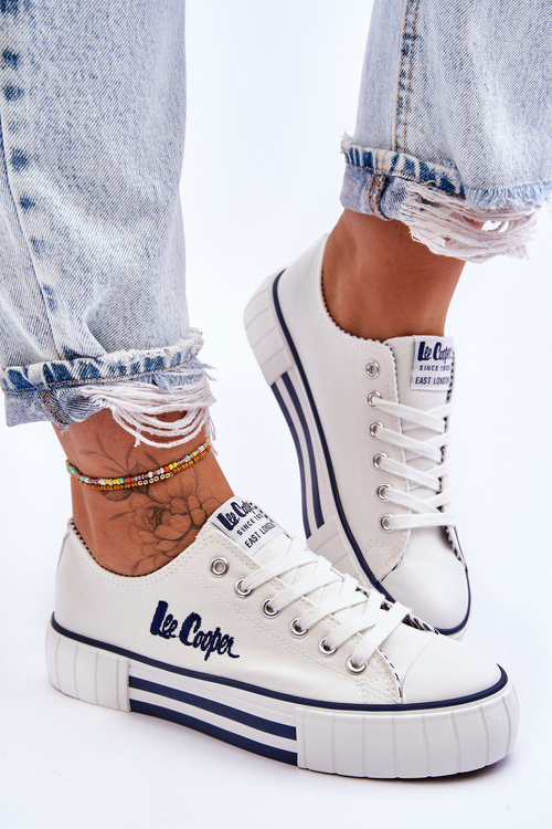 Damskie Trampki Na Platformie Lee Cooper LCW-23-31-1802L Białe