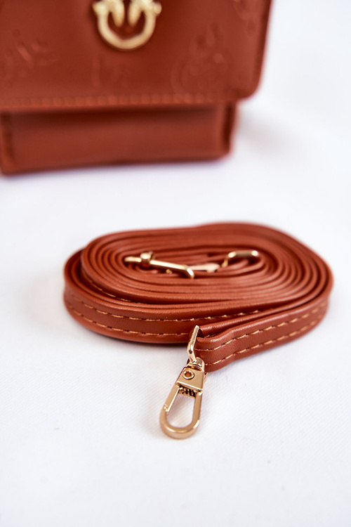 Modna Torebka Portfel 2w1 Z Tłoczeniem Brązowa Savano