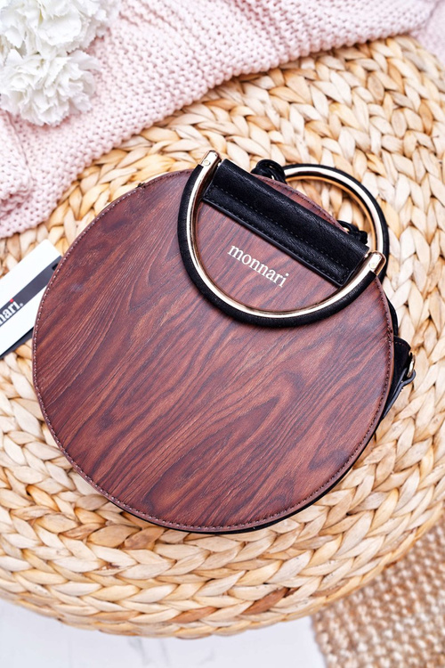 Torebka Damska Okrągła Monnari Brązowo Czarna BAG9340-017