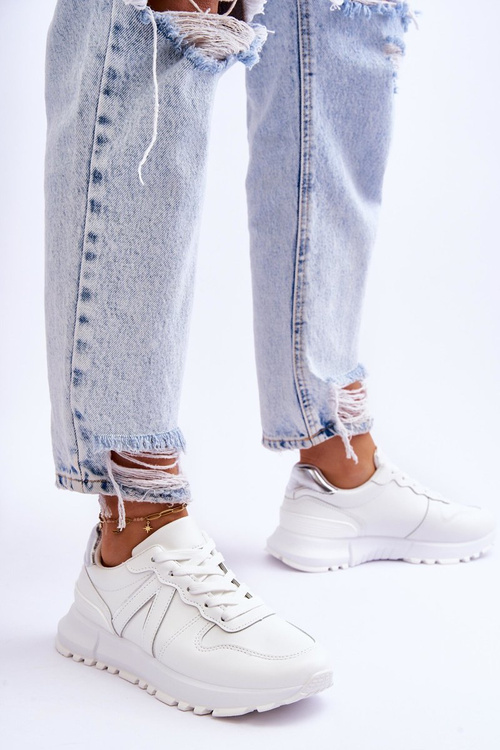 Damskie Niskie Buty Sportowe Białe Elliot