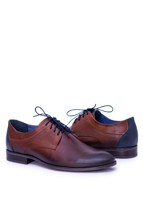 Nikopol Męskie Brązowe Skórzane Półbuty Buty Traditional