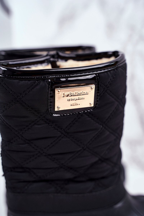 Dziecięce Śniegowce Ocieplone Futerkiem Czarne Mussi