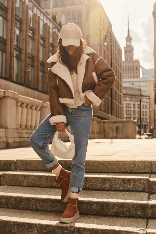 Damskie Zamszowe Śniegowce Maciejka 06257-29 Brązowe