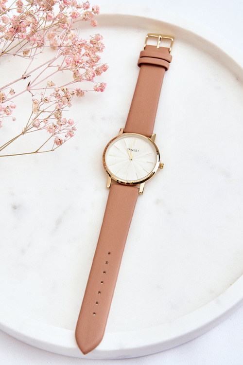 Damski Zegarek Ze Złotą Kopertą Ernest Nude Vega