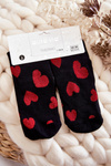 Damskie Antypoślizgowe Skarpetki W Serca Czarne