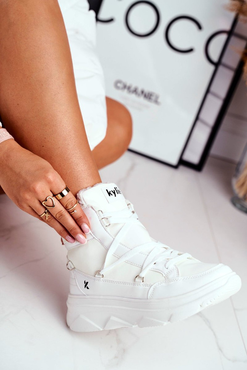 Damskie Sneakersy Śniegowce Białe Missy