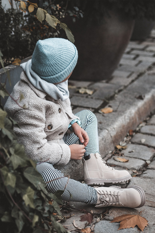 Dziecięce Botki Trapery Na Suwak Beżowe Bansi