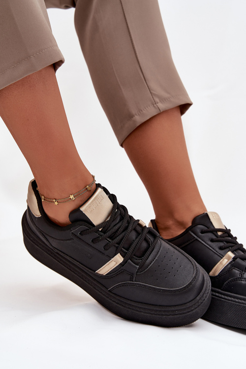 Damskie Sneakersy Na Platformie Big Star SS274360 Czarne
