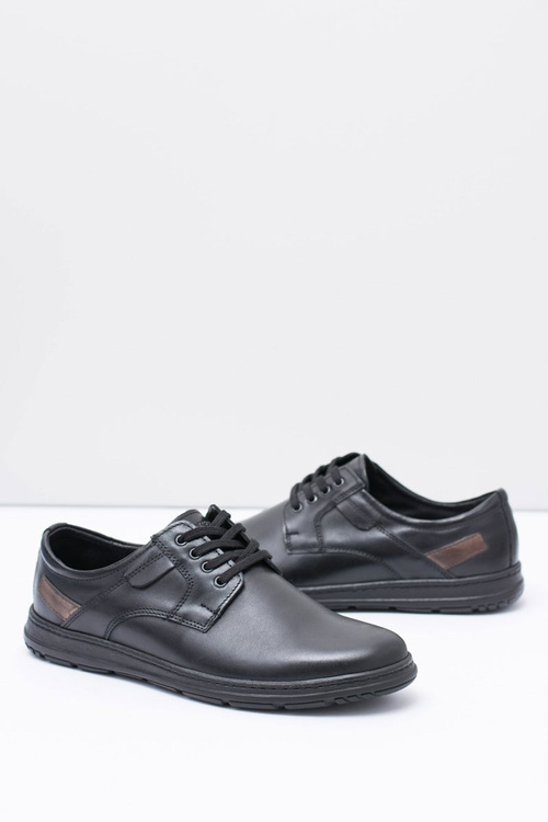 Czarne Męskie Półbuty Casual Manifesto