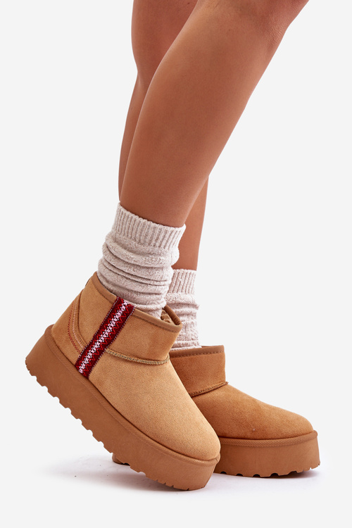 Śniegowce Damskie Na Platformie Ocieplane Camel Lomessa