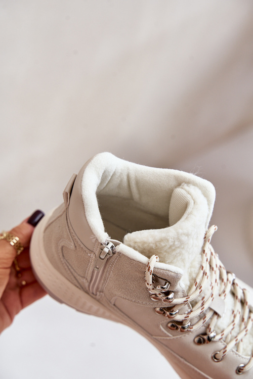 Damskie Lekkie Trapery Na Zamek Lee Cooper LCJ-24-03-3071 Jasnobeżowe