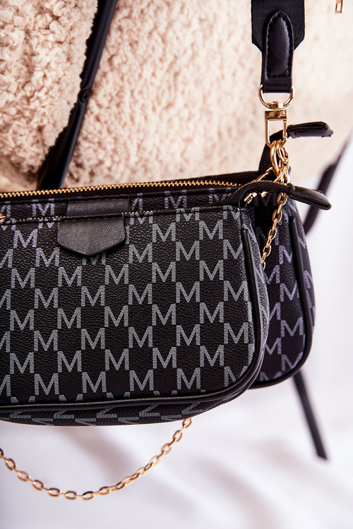 Damska Torebka Z Portmonetką 3w1 Czarna Bormea