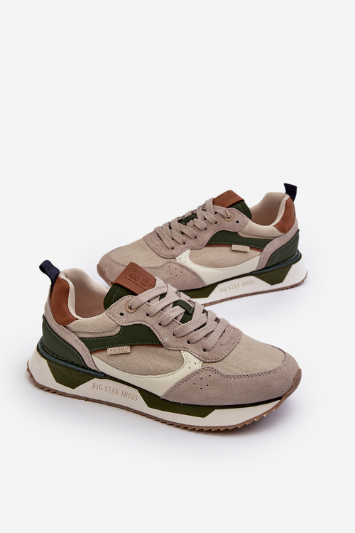 Sneakersy Męskie Memory Foam System Big Star NN174349 Beżowe