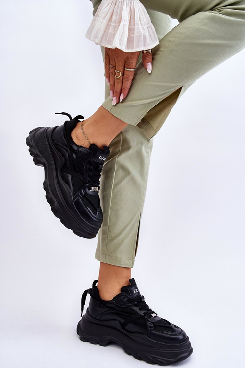 Buty Sportowe Na Masywnej Platformie GOE LL2N4030 Czarne