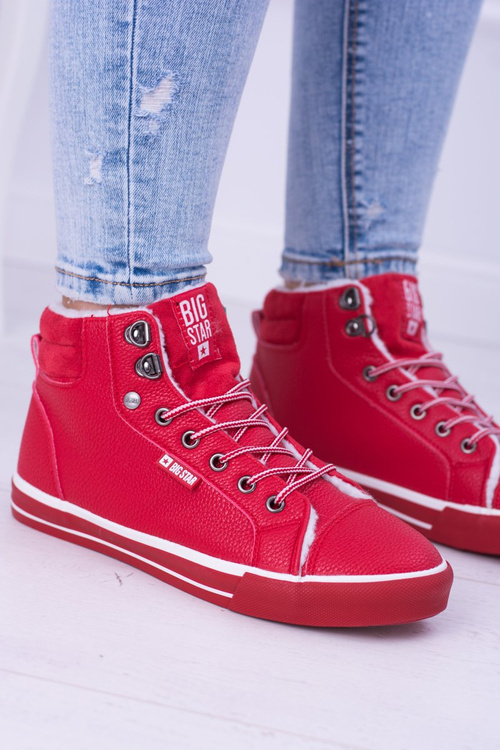 Big Star Ocieplane Czerwone Damskie Tenisówki BB274003