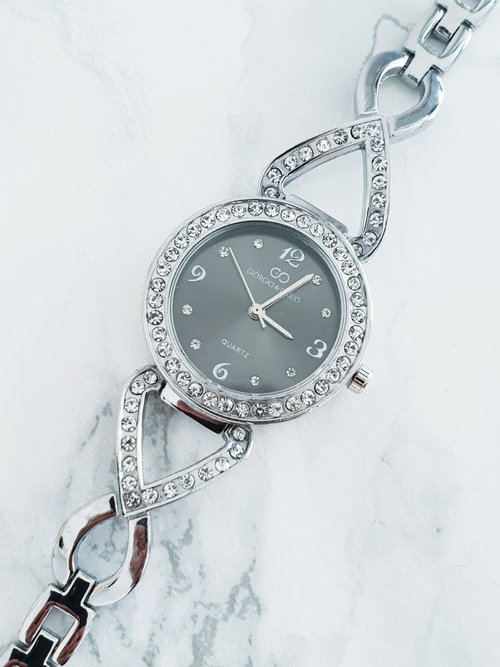 Damski Zegarek Giorgio & Dario Z Cyrkoniami Emrat Srebrny