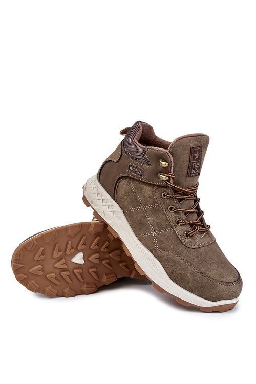 Męskie Ocieplane Botki Trapery Khaki Allan