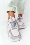 Damskie Sportowe Buty Memory Foam Big Star HH274255 Biało-Fioletowe